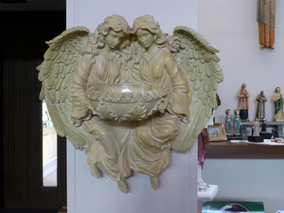 Holy water font.
