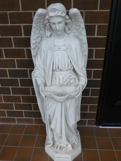 Angel holy water font.