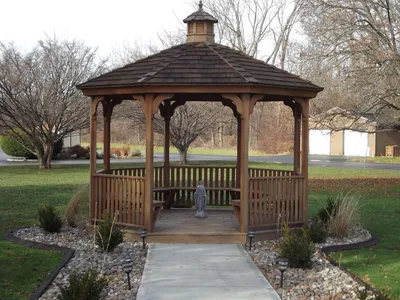 Gazebo with small Our Lady statue.