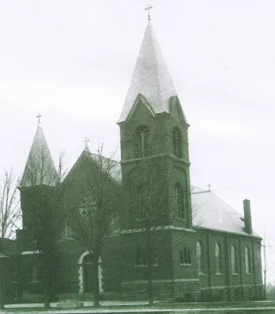 Exterior of present church, early 1900s. Source: Holy Trinity parish directory