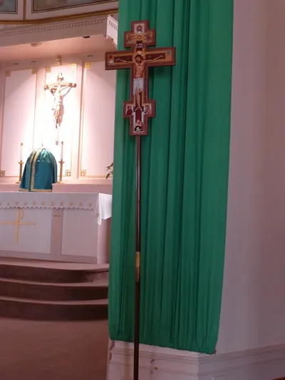 Processional crucifix.