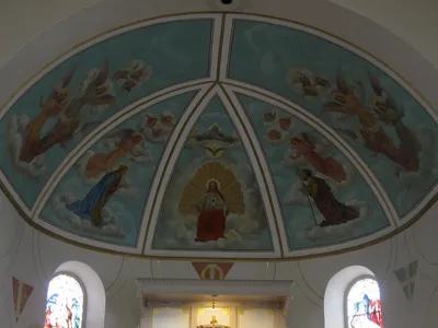 Paintings on the sanctuary ceiling.