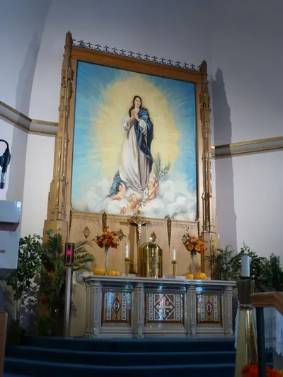 High altar and reredo.