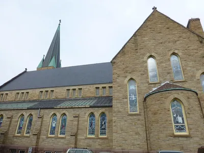 Right side seen from parking lot.