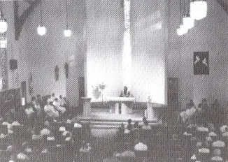 Interior of church after rennovation, 1989. Source: St. John the Evangelist 75th Anniversary book