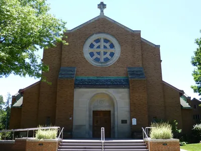 Front of the church.