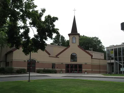 Exterior of church.