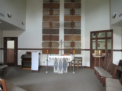 View of the adoration / daily Mass chapel.