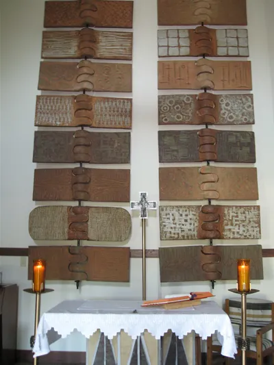 Altar and ceramic sculptures.