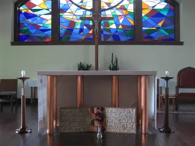 Altar and crucifix.