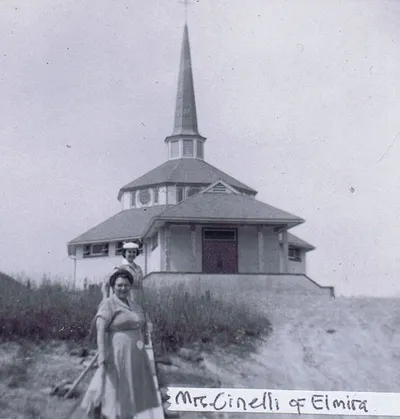 1950s chapel exterior before expansion. Source: Monastery Web site