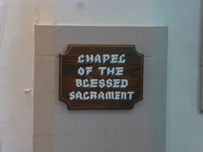 Adoration area sign.
