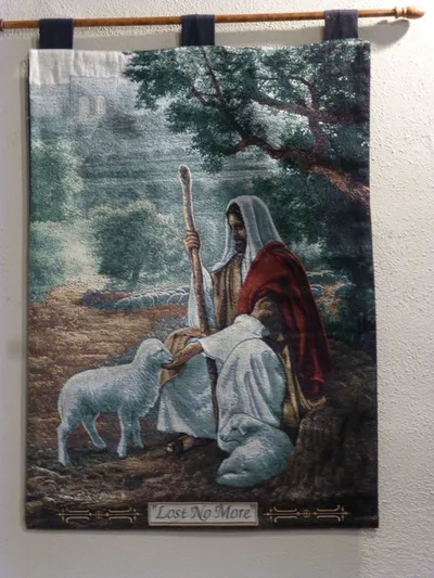 Good Shepherd tapestry.