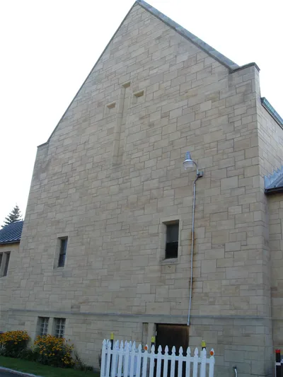 Back of the church, as seen from the parking lot.