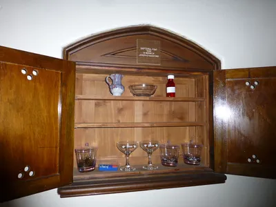 Cabinet in the former baptistry.