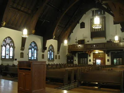 View of the chapel from the front left corner.