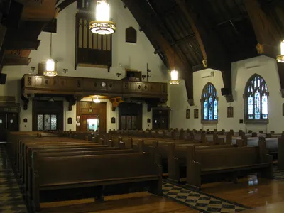 View of the chapel from the front right corner.
