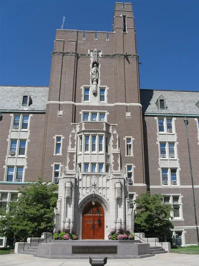 Exterior of building that surrounds the chapel.