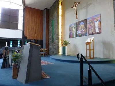 Sanctuary seen from an angle.