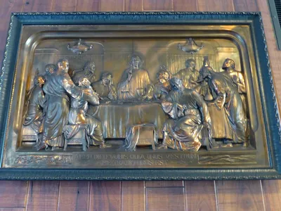 Last Supper relief.