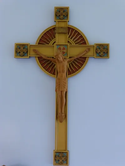 Crucifix next to the chapel altar