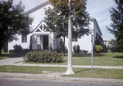 Exterior of former church, 1950s. May or may not be the original church building. Source: Brighton Municipal Historian Collection