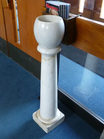 Holy water font.