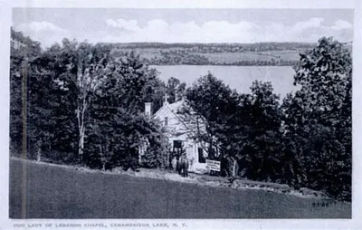 Postcard of the former Our Lady of Lebanon church.