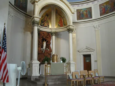 Sanctuary seen from left side.