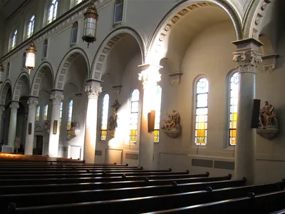 Right side of the church.