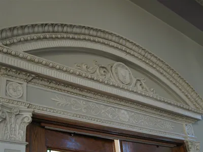 Designs above entrances.