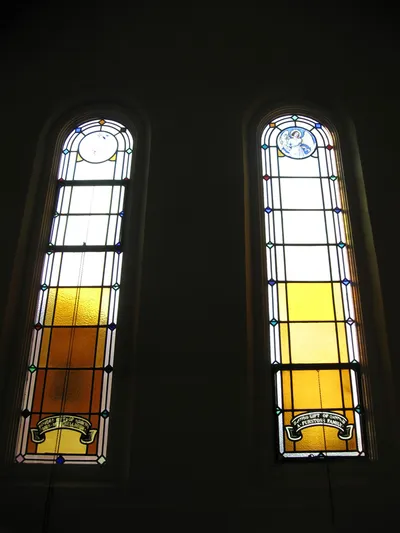 Stained glass.