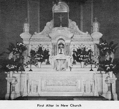 Original high altar in the present church.