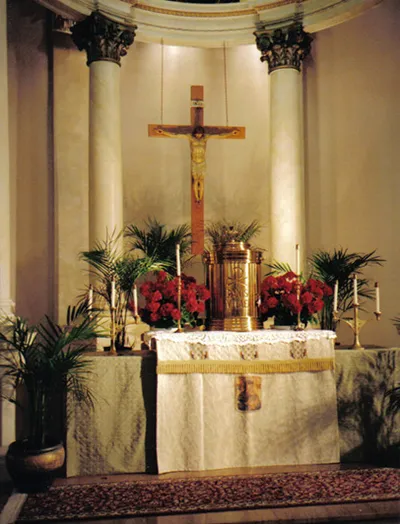 High altar with large crucifix, mid-2000s