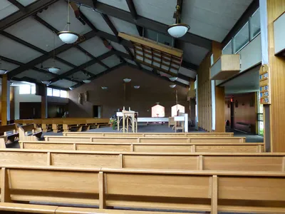 Church seen from front right corner.