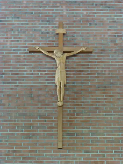 Crucifix on the wall.