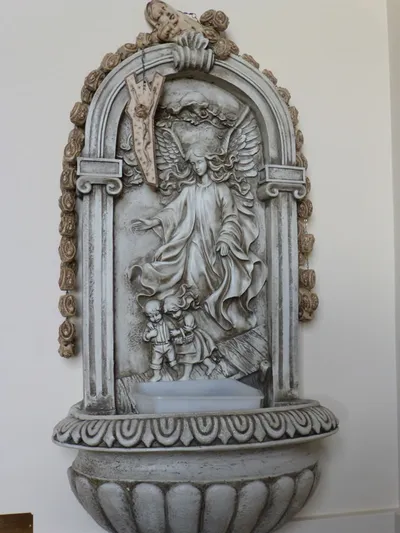 Holy water font.