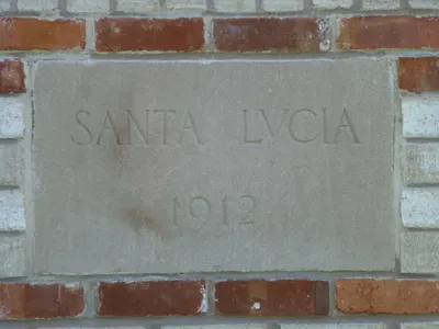 Cornerstone from St. Lucy's.