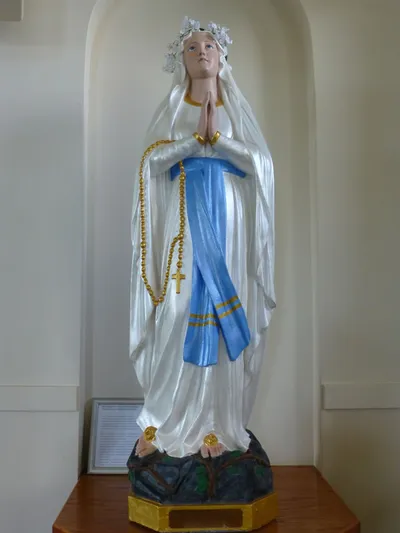 Statue of Our Lady, formerly part of the outdoor grotto at St. Francis Assisi in Auburn.