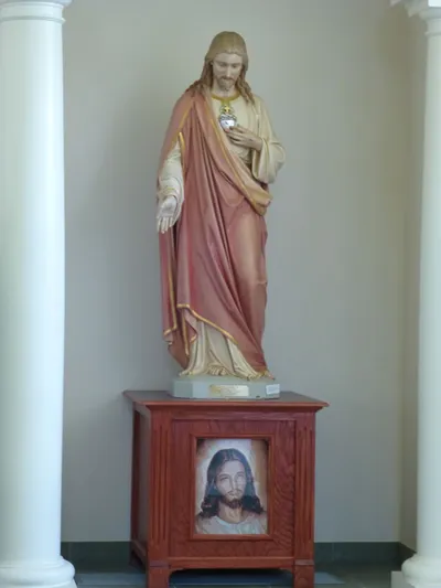 Sacred Heart statue, from Holy Family in Rochester.
