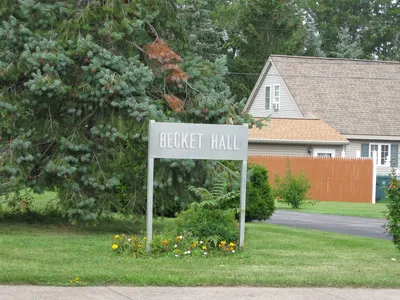 Sign for Becket Hall.