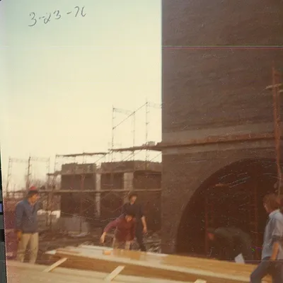 Construction of church. Source: Formerly on the parish Web site