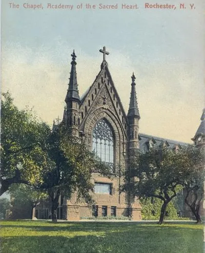 Illustration of chapel exterior. Source: Rochester Public Library local history division