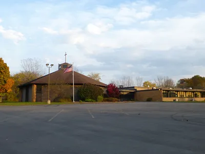 Church and school buildings.