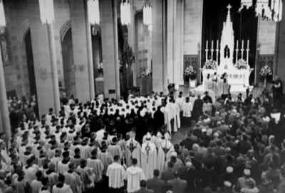 Procession at the Cathedral. Source: Video history of Sacred Heart Cathedral