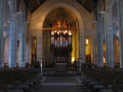 Front of the cathedral seen from the middle.