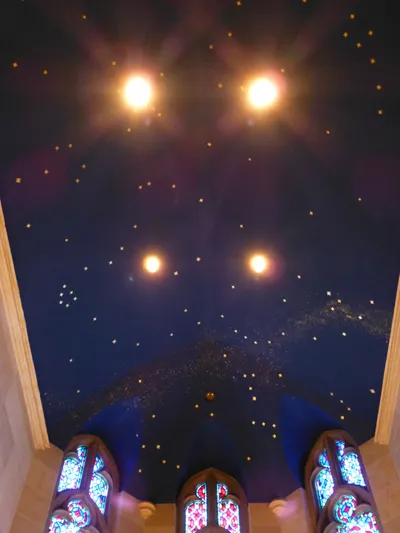Stars painting on the ceiling depicting the night sky when the diocese was established.