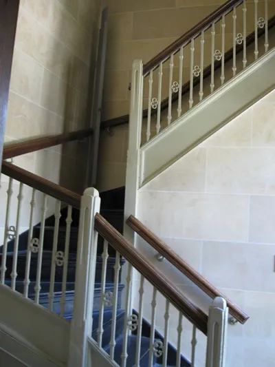 Stairs leading to choir loft.