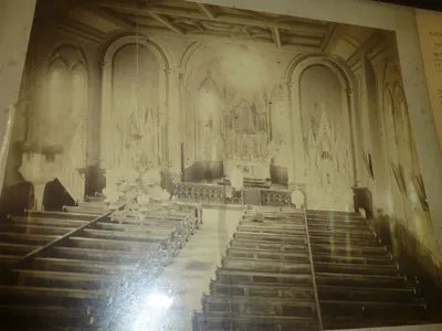 Interior of present church from early 1900s. Believed to be prior to 1916.
