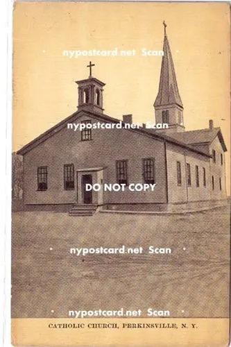 Old postcard of what might be the former Church of the Annunciation building (before the present church was built and renamed). The present-day church appears to be in the background.